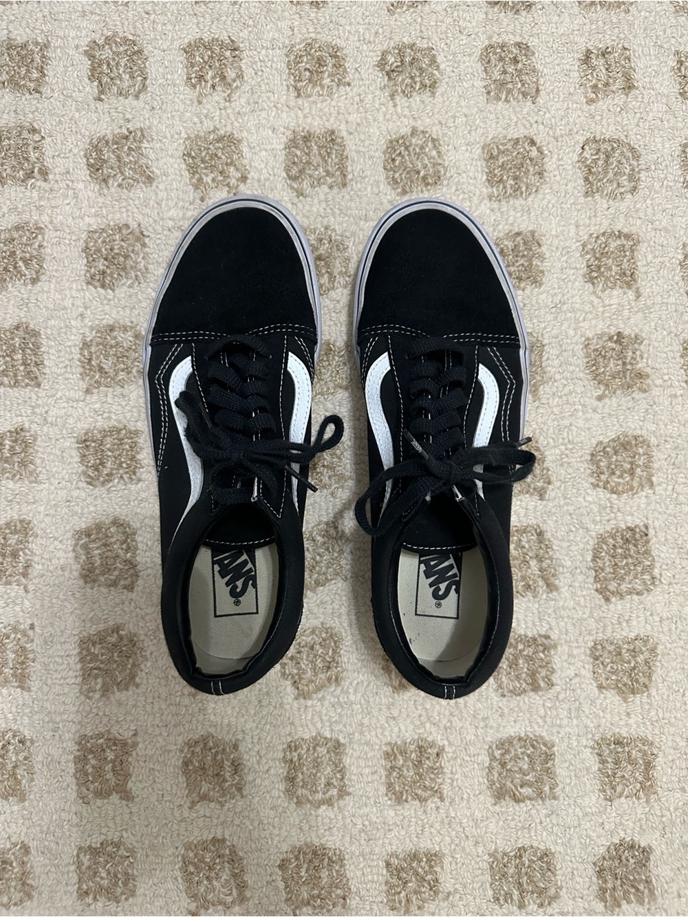 Vans Black and White Old Skool Low Top Sneakers